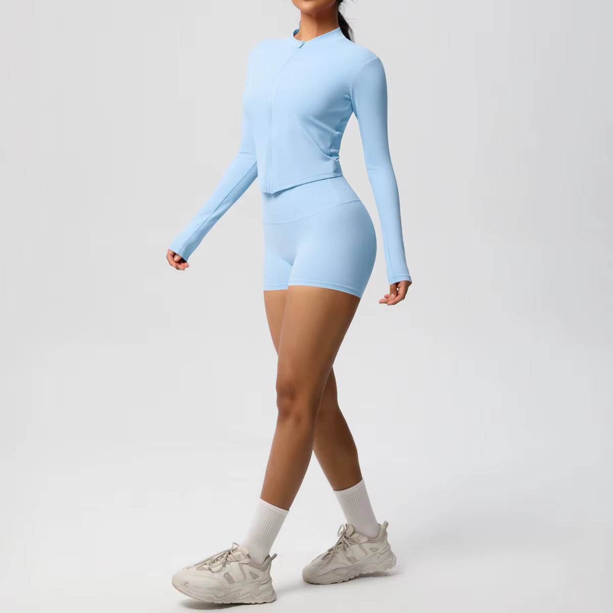 HeartFlex™ 3-Piece Imported Activewear Set (Jacket + Bra + Shorts)