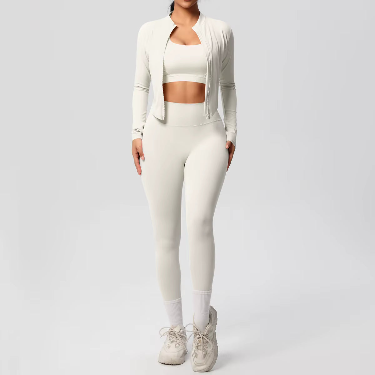 PowerFlex™ 3-Piece Imported Activewear Set (Jacket + Bra + Leggings)