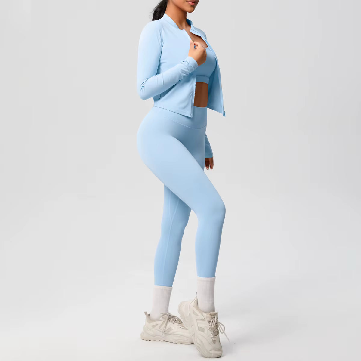 PowerFlex™ 3-Piece Imported Activewear Set (Jacket + Bra + Leggings)