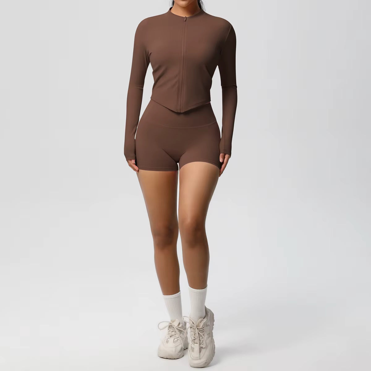 HeartFlex™ 3-Piece Imported Activewear Set (Jacket + Bra + Shorts)