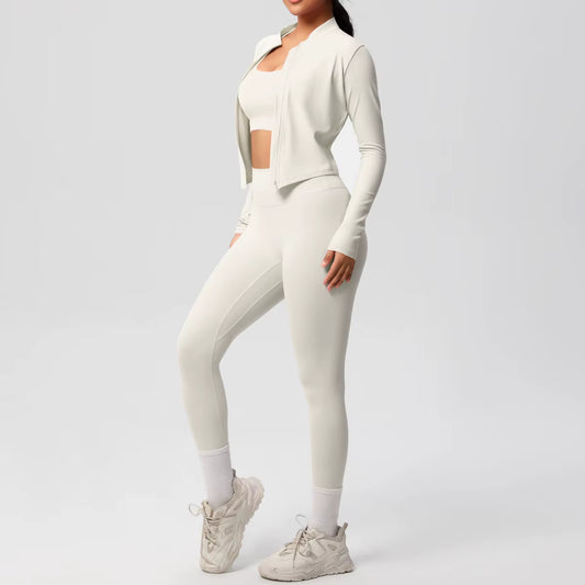 PowerFlex™ 3-Piece Imported Activewear Set (Jacket + Bra + Leggings)