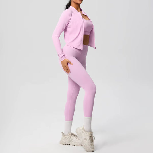 PowerFlex™ 3-Piece Imported Activewear Set (Jacket + Bra + Leggings)