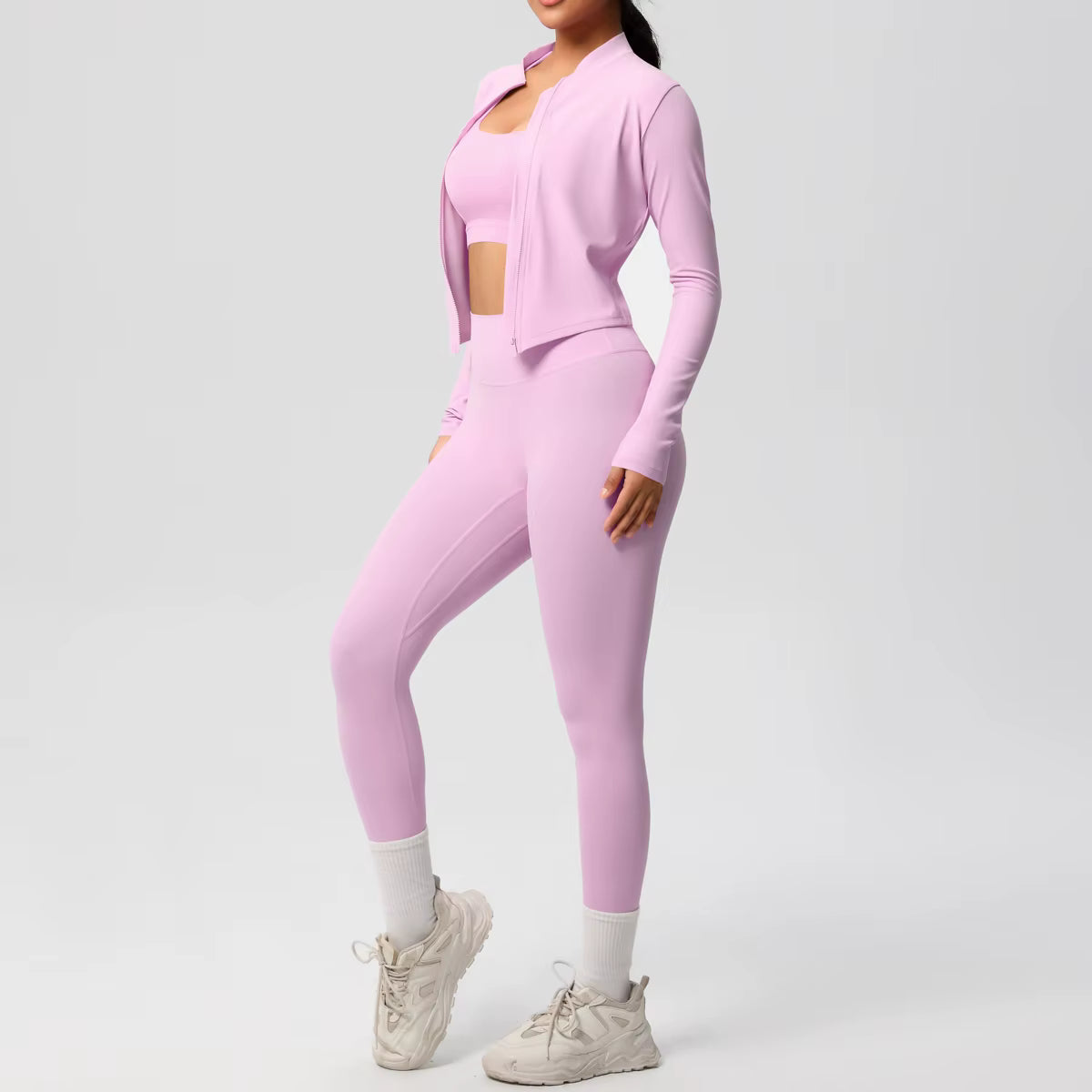 PowerFlex™ 3-Piece Imported Activewear Set (Jacket + Bra + Leggings)