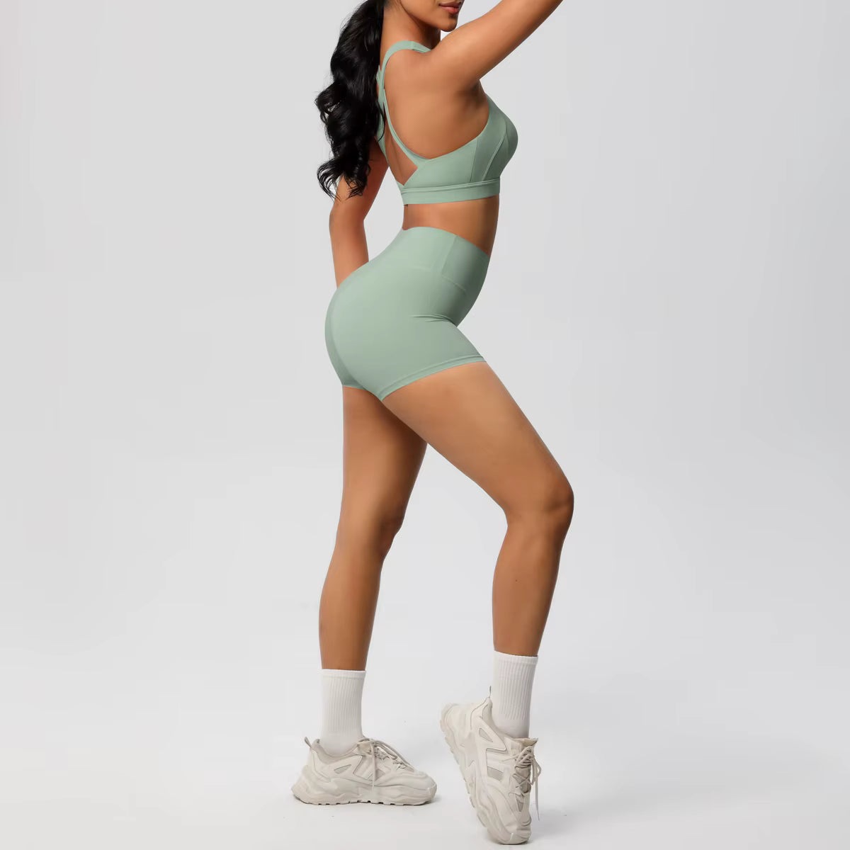 HeartFlex™ 3-Piece Imported Activewear Set (Jacket + Bra + Shorts)