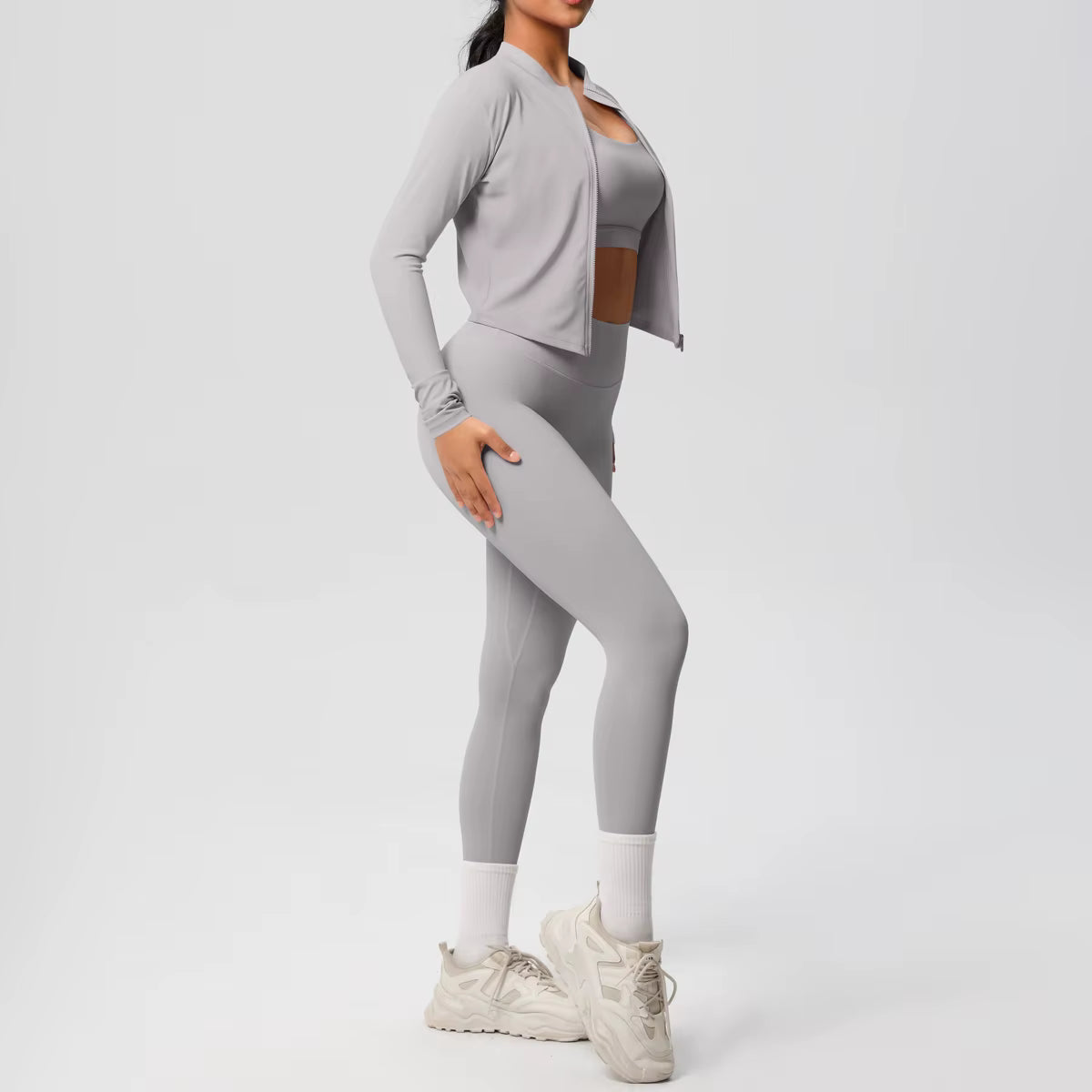 PowerFlex™ 3-Piece Imported Activewear Set (Jacket + Bra + Leggings)