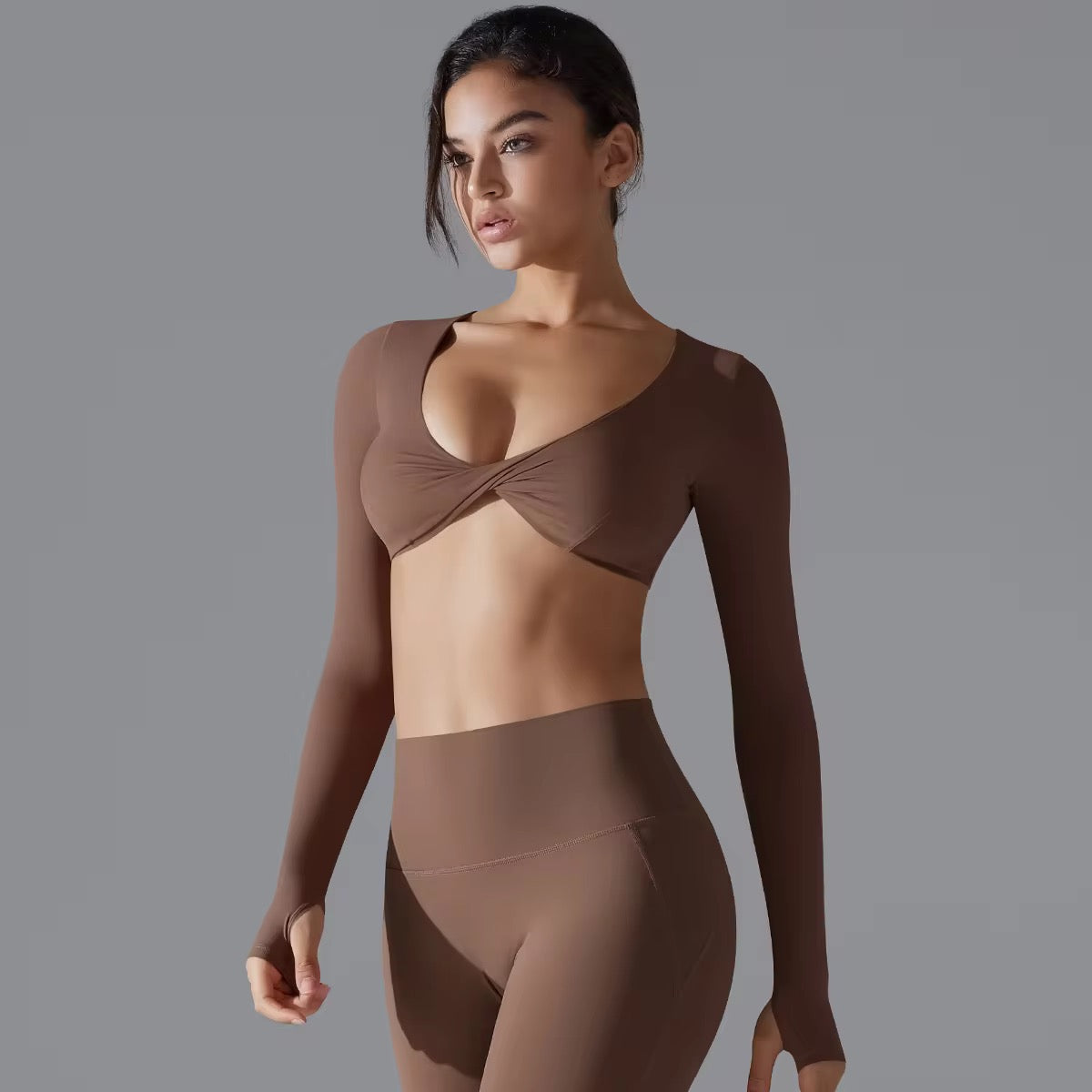 Twist Luxe Long-Sleeve Crop Top