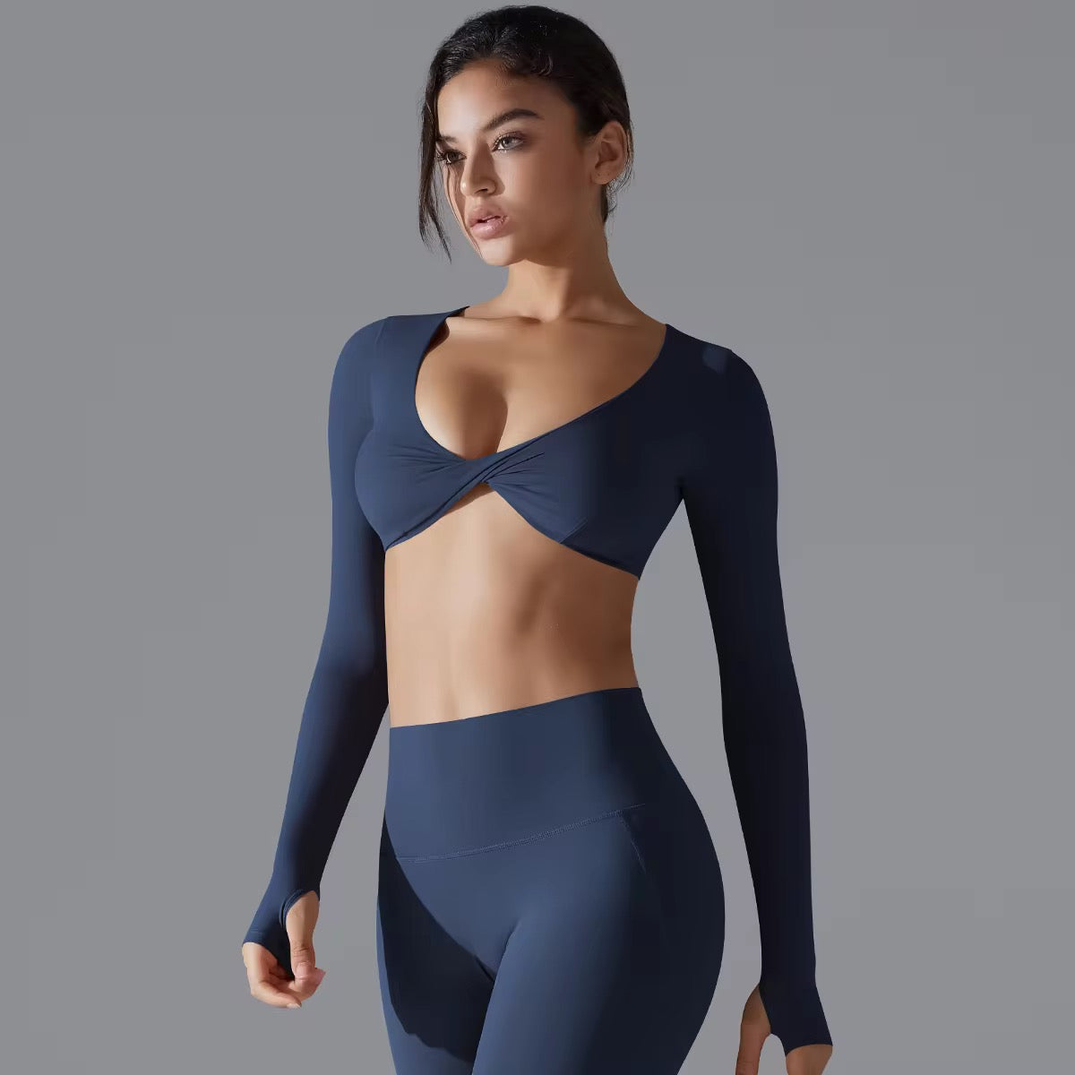 Twist Luxe Long-Sleeve Crop Top